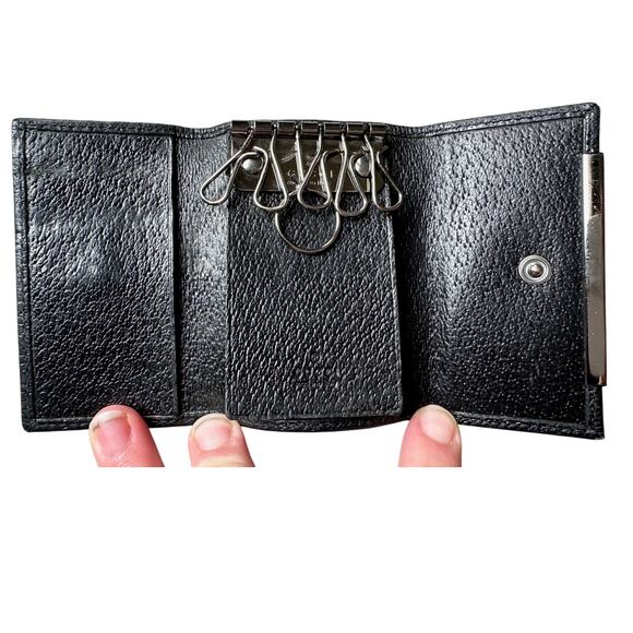 Gucci Black GG Canvas and Leather Trifold Key Holder (6 Keys) - Picture 2 of 15